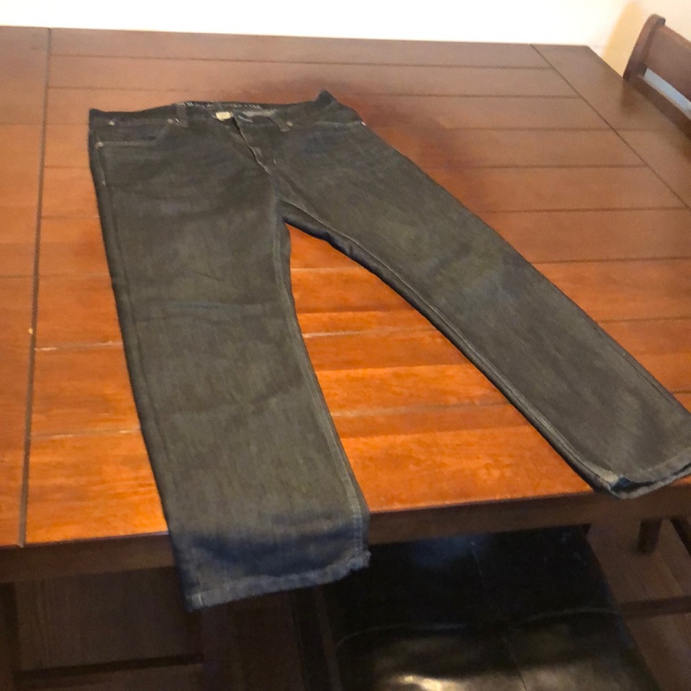 Men’s jeans. Dark denim. Straight leg